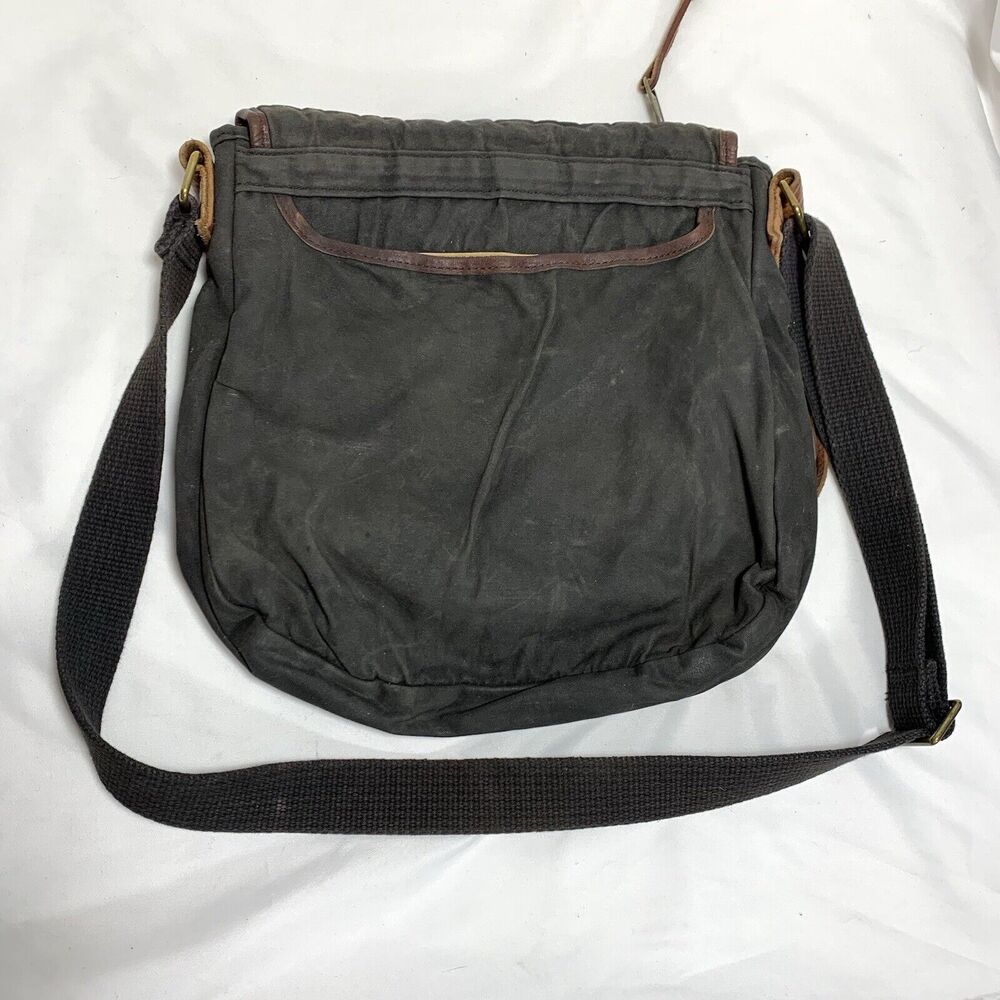 DULUTH TRADING Oil Cloth Sling Crossbody Messenger Bag Black - Picture 2 of 10